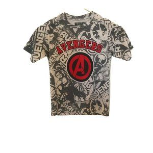 Marvel Avengers Gray and White Short Sleeve Tee Shirt Boy's Size Small (6/7)
